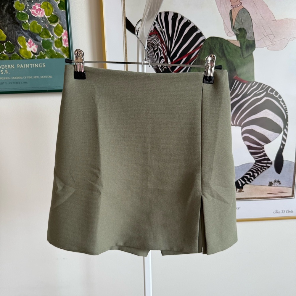 Zara Khaki Green Mini Skort size XS